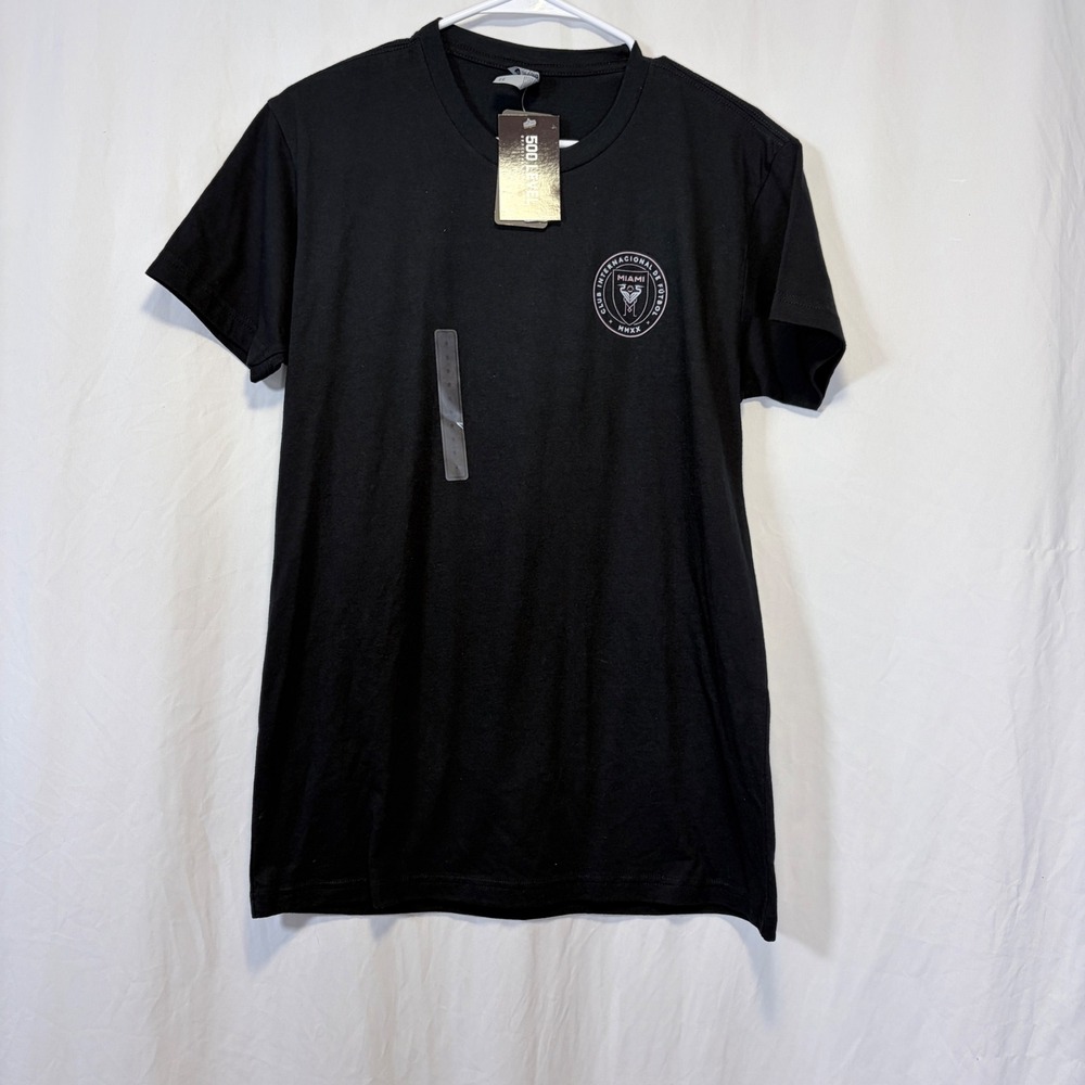 500‎ Level Inter Miami CF Soccer T-Shirt Black Graphic Logo MLS Mens Size S